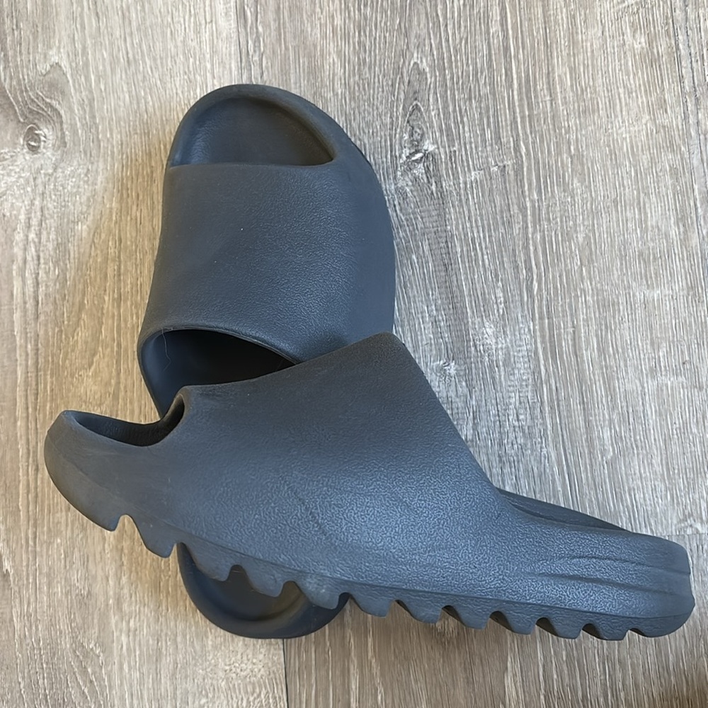 adidas Black Minimalist Slide Sandals with Contoured Footbed - Picture 7 of 7